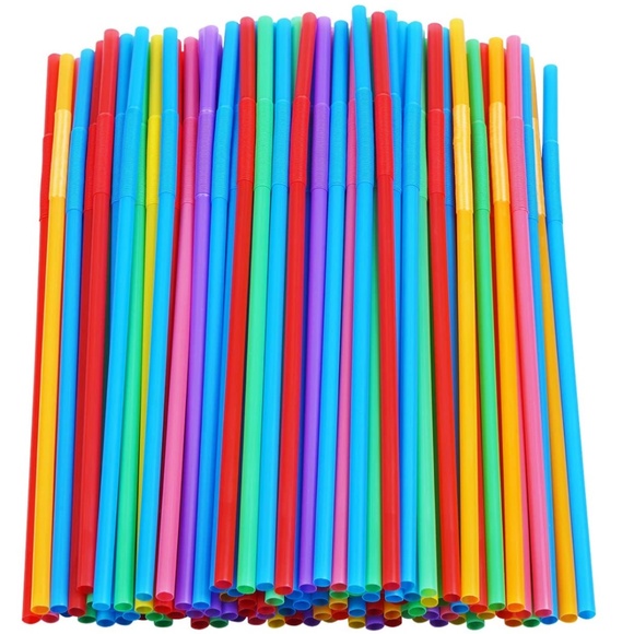 NEW! 200 Pcs Colorful Plastic Long Flexible Straws - Picture 4 of 7
